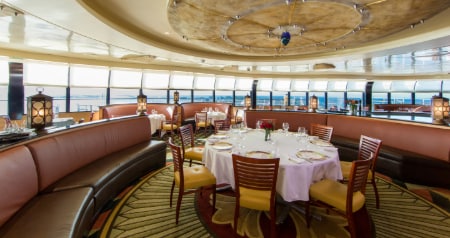 The dining room at Palo on the Disney Magic