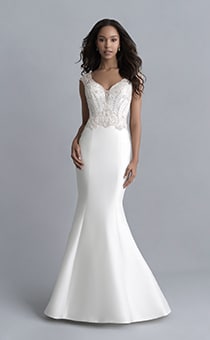 A woman wears the Jasmine wedding gown from the 2020 Disney Fairy Tale Weddings Platinum Collection