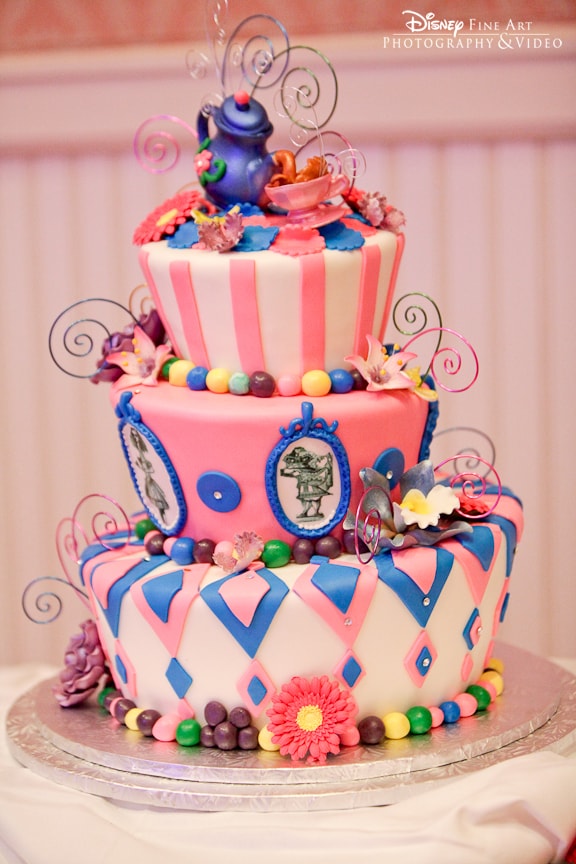 Wedding Cake Wednesday Blue & Pink Mad Hatter Disney