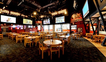 A dining room at the ESPN Wide World of Sports Grill