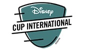 A shield shaped logo that reads Disney Cup International