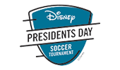 Disney Presidents Day Soccer Event A shield shaped logo that reads Disney Presidents Day Soccer Tournament
